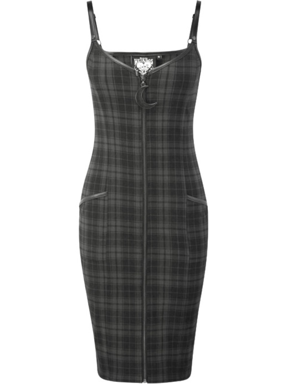 NEW Killstar Darklands Zip-Front Midi Dress L